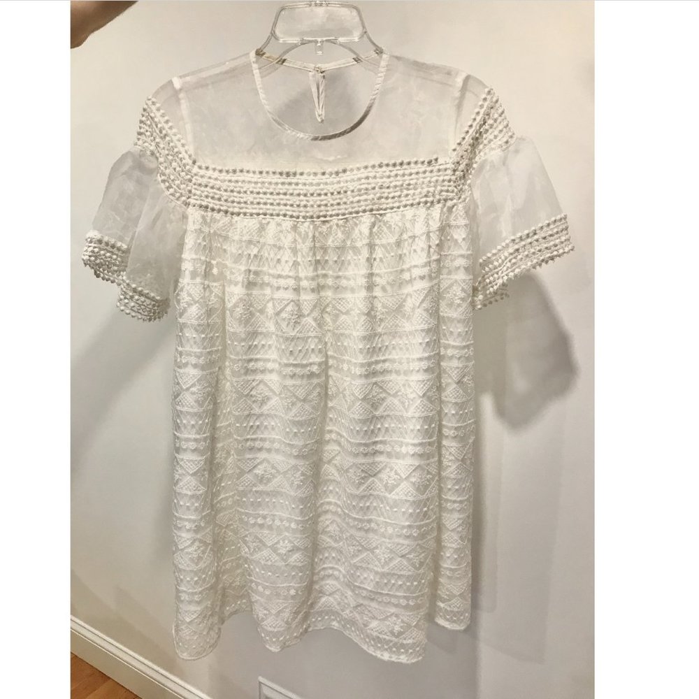 Pixie Market Puff Sleeve Tunic Top Mini Dress